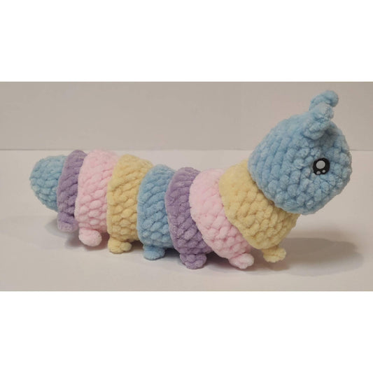 Crochet Caterpillar Plush Toy: Handmade Polyester Amigurumi