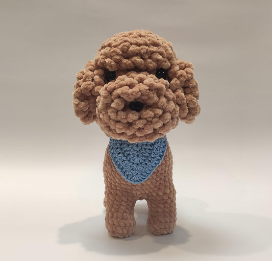 Handmade Crochet Apricot Poodle Plush: Stuffed Animal Toy