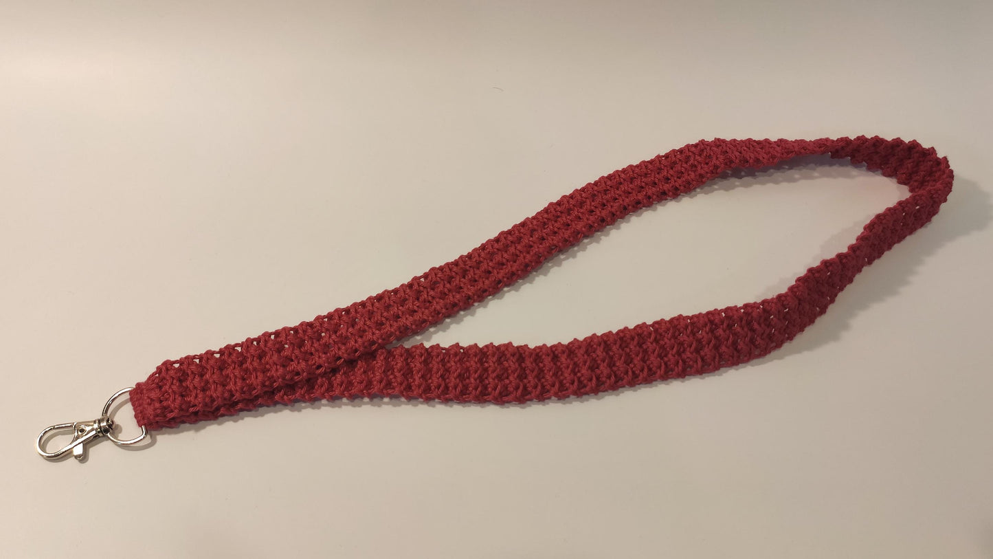Off-white, Green, Maroon Crochet Teacher Gift Lanyard