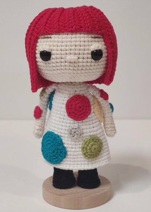 Crochet Yayoi Kusama Doll: Handmade Amigurumi Art Toy