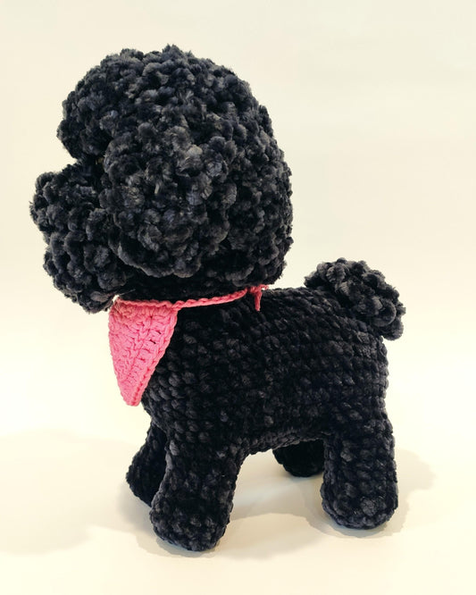 Crochet Black Poodle Plush: Amigurumi Dog Gift