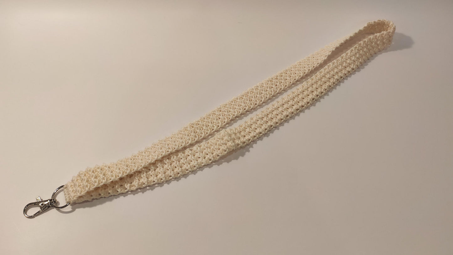 Off-white, Green, Maroon Crochet Teacher Gift Lanyard