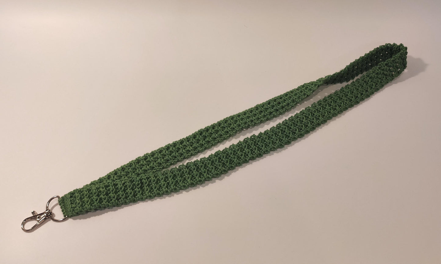 Off-white, Green, Maroon Crochet Teacher Gift Lanyard