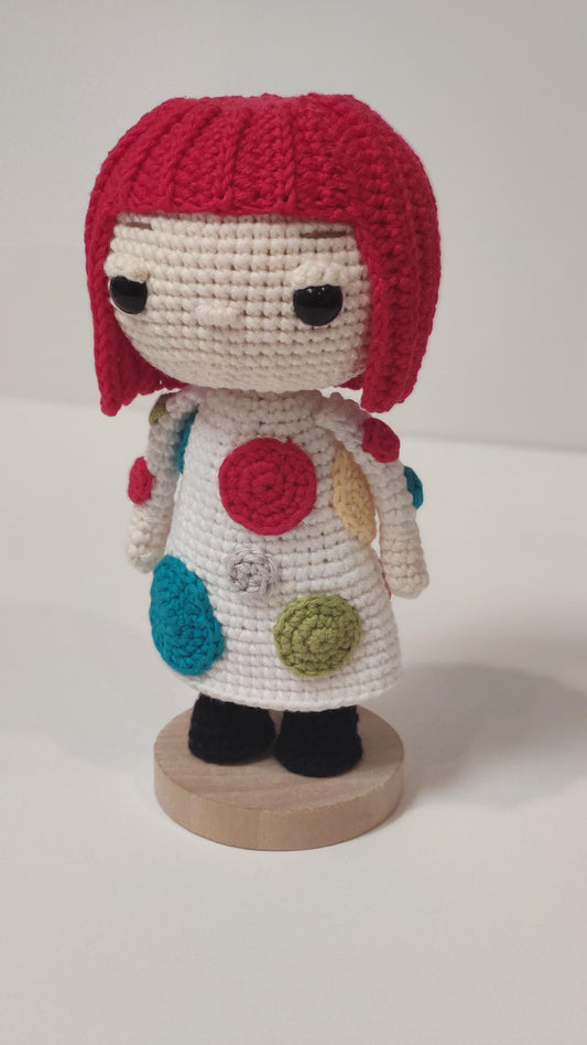 Crochet Yayoi Kusama Doll: Handmade Amigurumi Art Toy