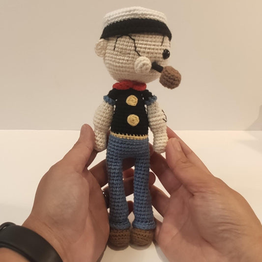 Handmade Crochet Popeye and Olive Amigurumi Set