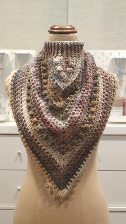 Crochet Bandana Cowl: Handmade Bohemian Neckwarmer