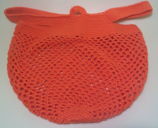 Handmade Crochet Market Bag: Reinforced Cotton Shopping Bag