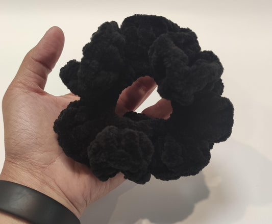 Handmade Chenille Crochet Scrunchie: Soft Hair Tie
