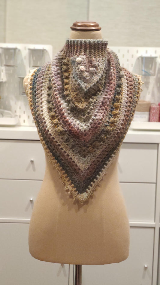 Crochet Bandana Cowl: Handmade Bohemian Neckwarmer