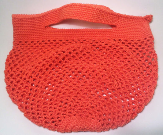 Handmade Crochet Market Bag: Reinforced Cotton Shopping Bag