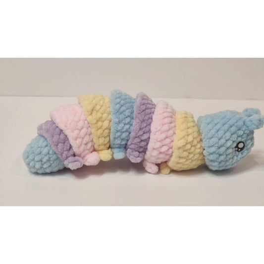 Crochet Caterpillar Plush Toy: Handmade Polyester Amigurumi
